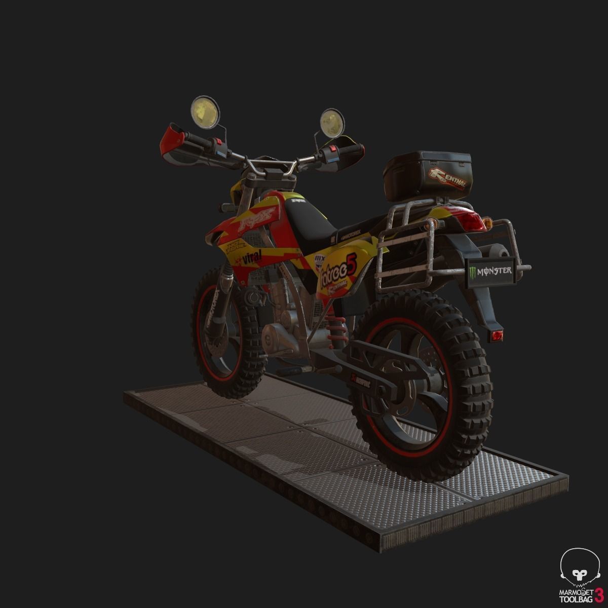 Kawasaki KLX250 Low-poly 3D model_18