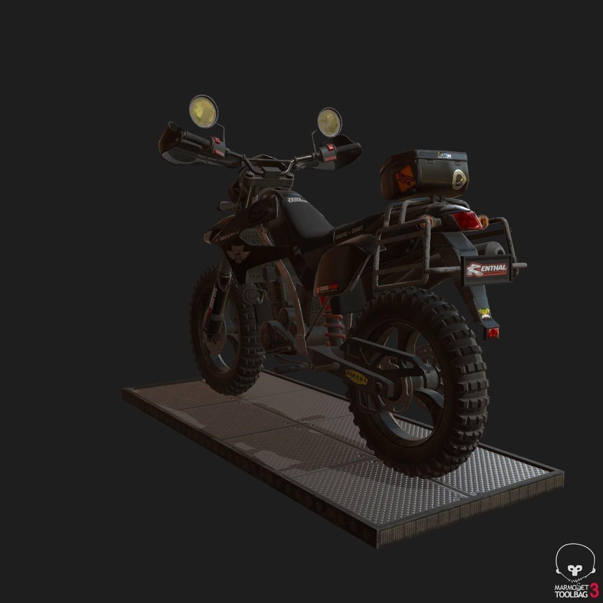 Kawasaki KLX250 Low-poly 3D model_32