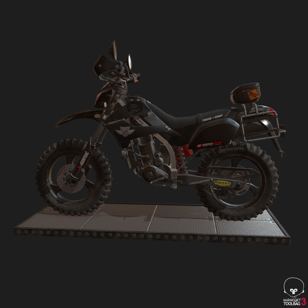 Kawasaki KLX250 Low-poly 3D model_33