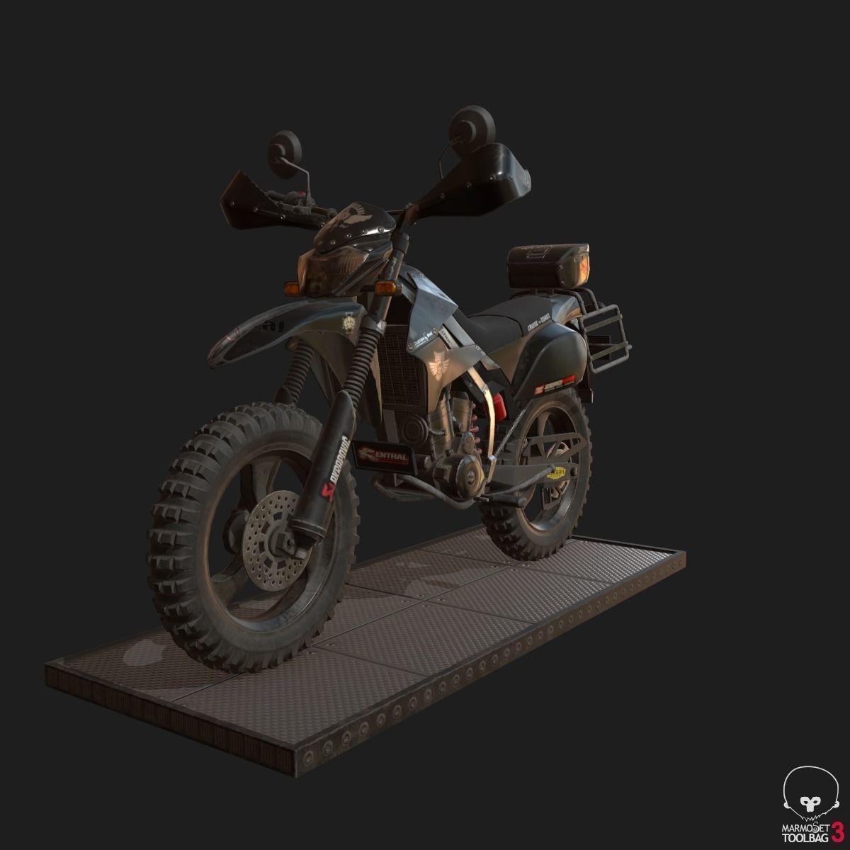 Kawasaki KLX250 Low-poly 3D model_27