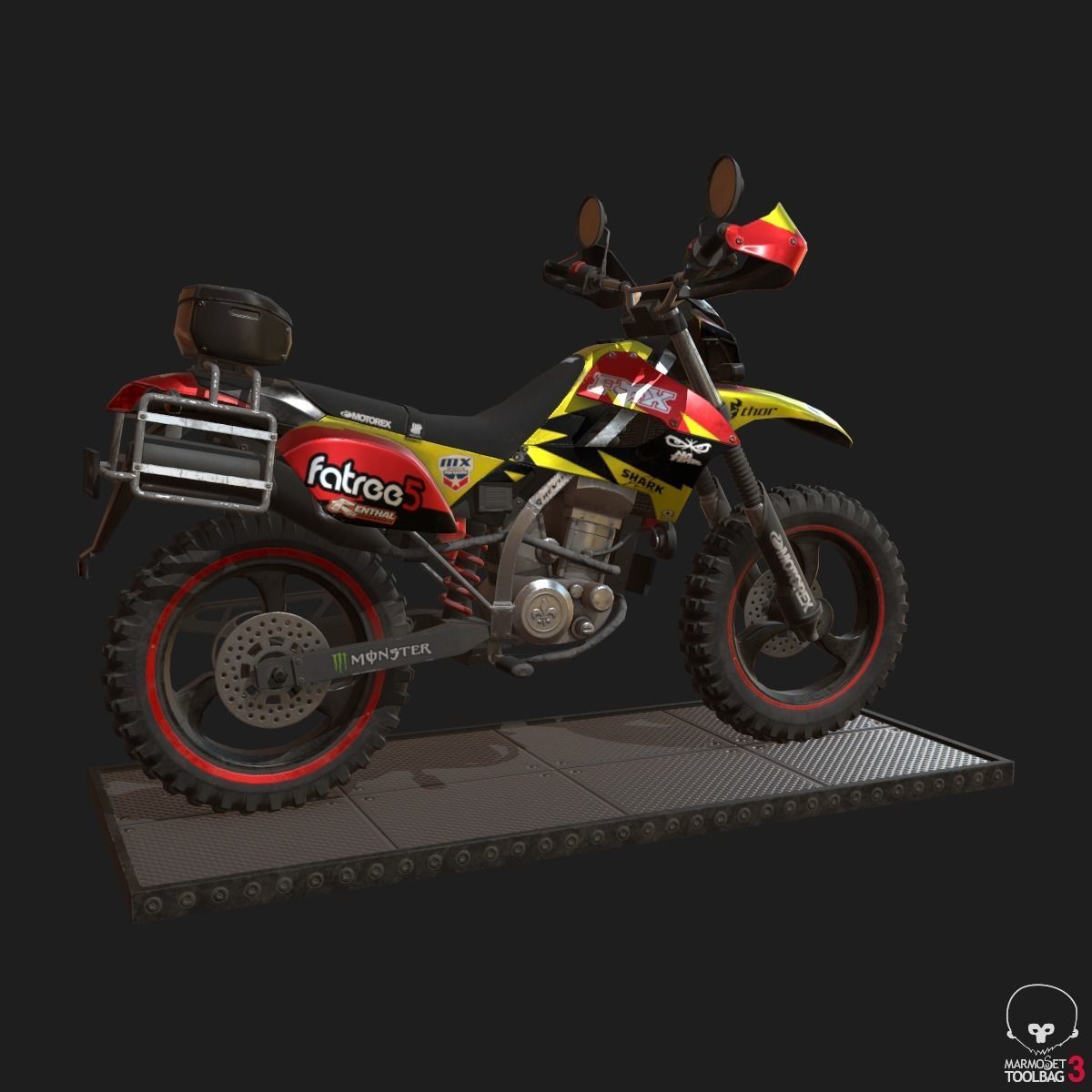 Kawasaki KLX250 Low-poly 3D model_16