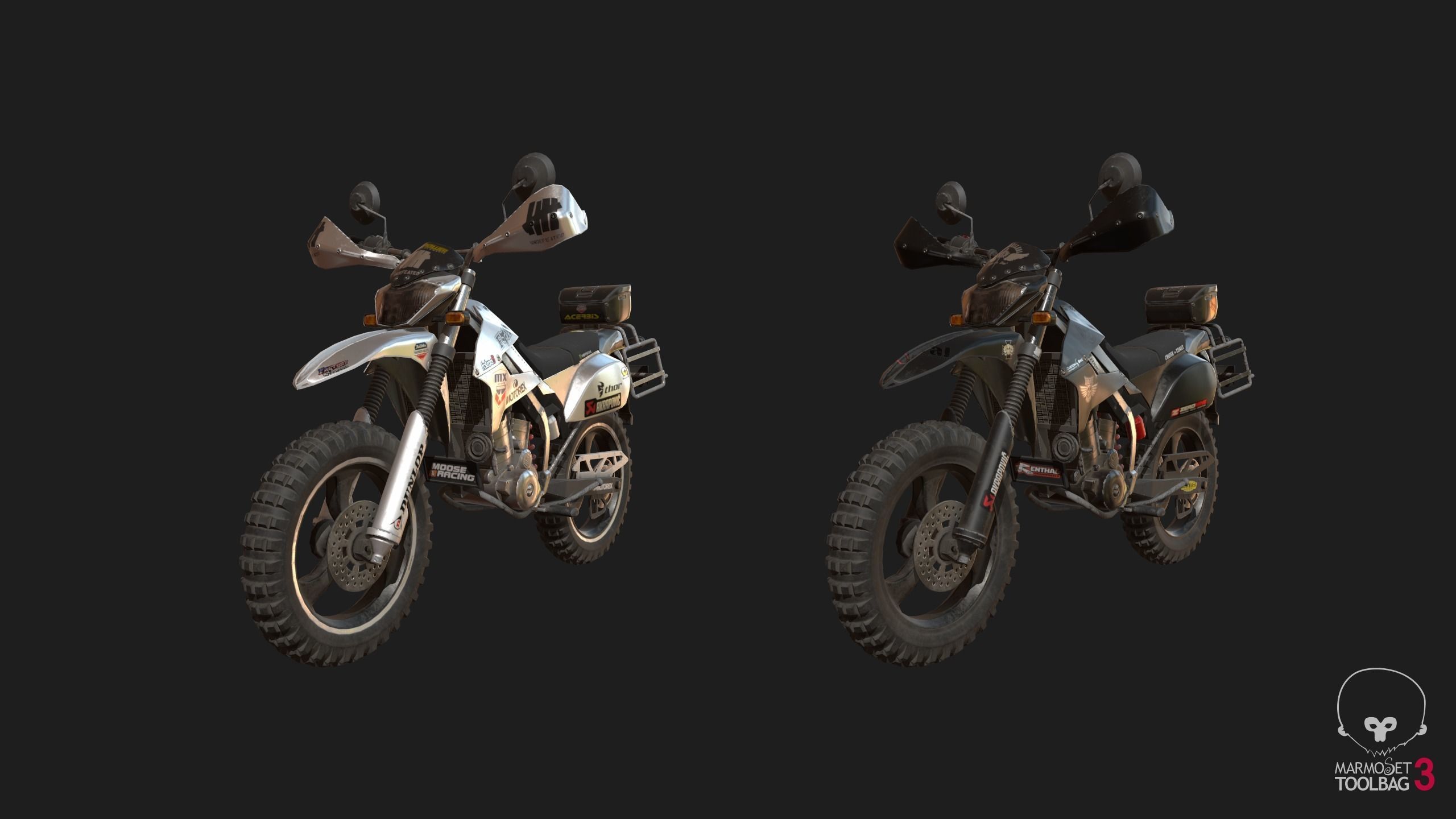 Kawasaki KLX250 Low-poly 3D model_2