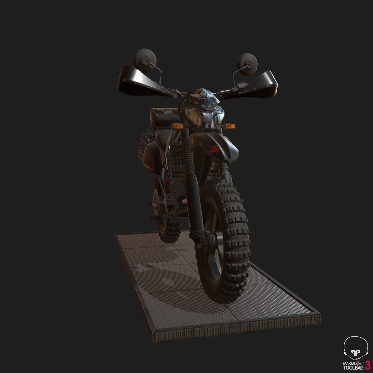Kawasaki KLX250 Low-poly 3D model_28