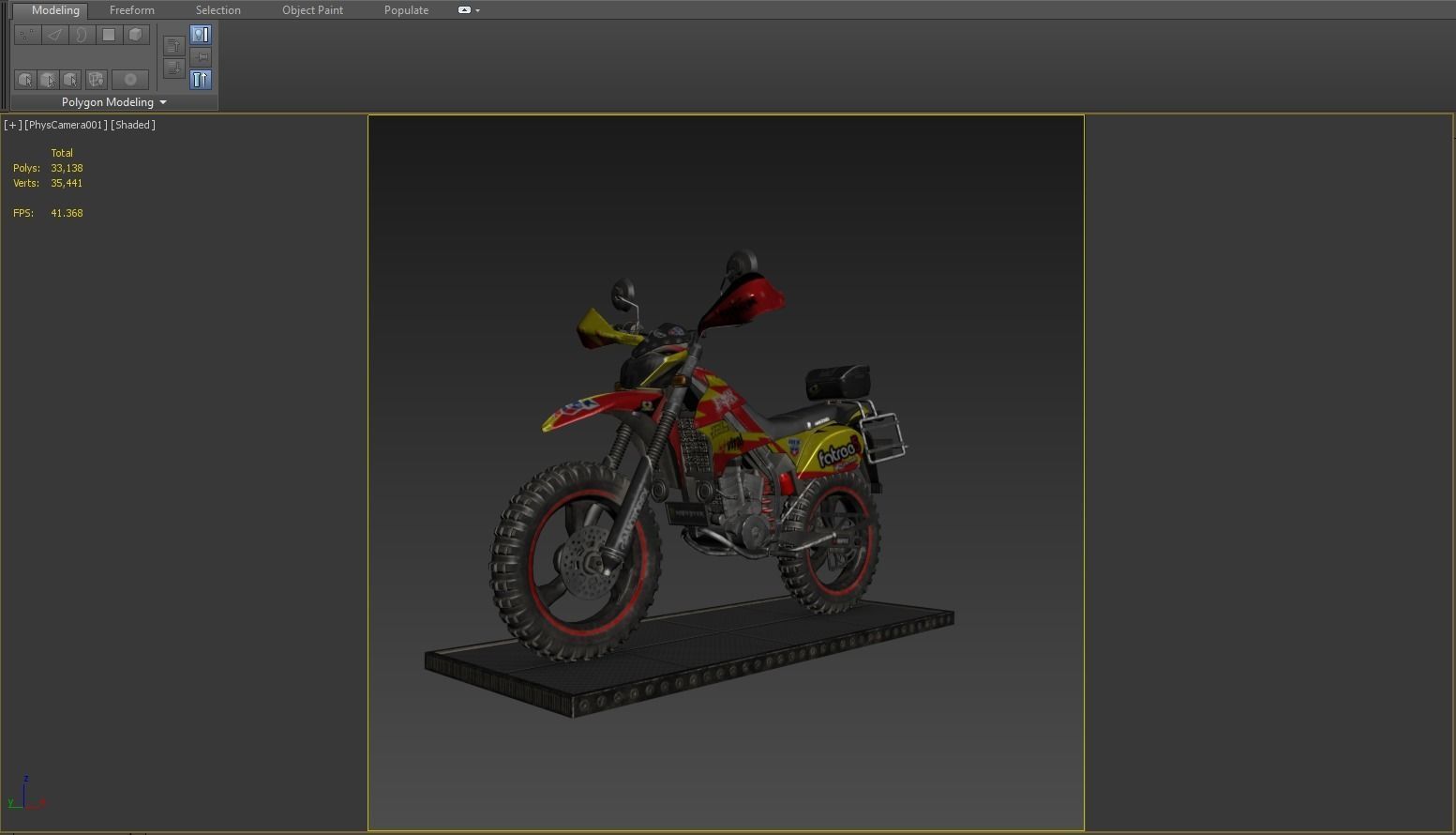 Kawasaki KLX250 Low-poly 3D model_11
