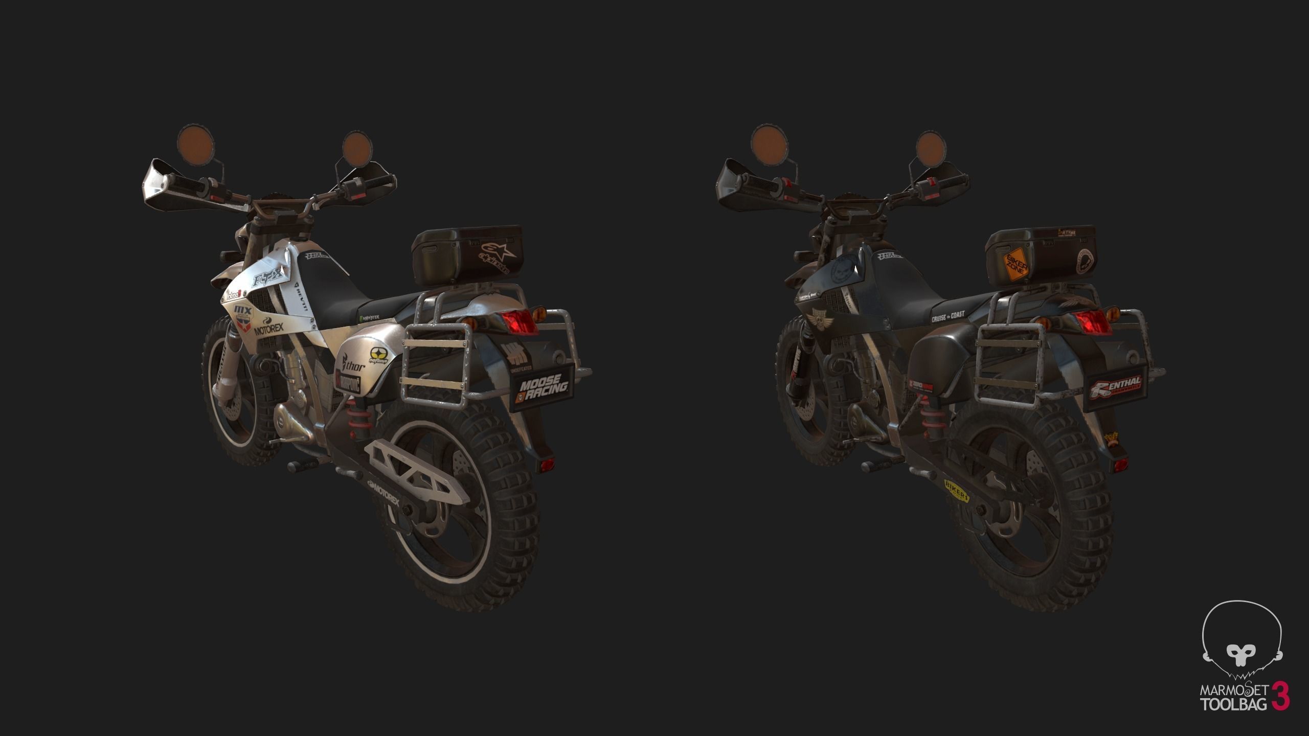 Kawasaki KLX250 Low-poly 3D model_4