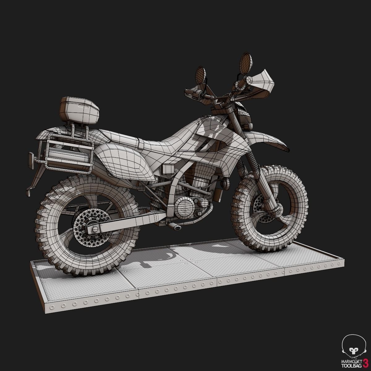 Kawasaki KLX250 Low-poly 3D model_37