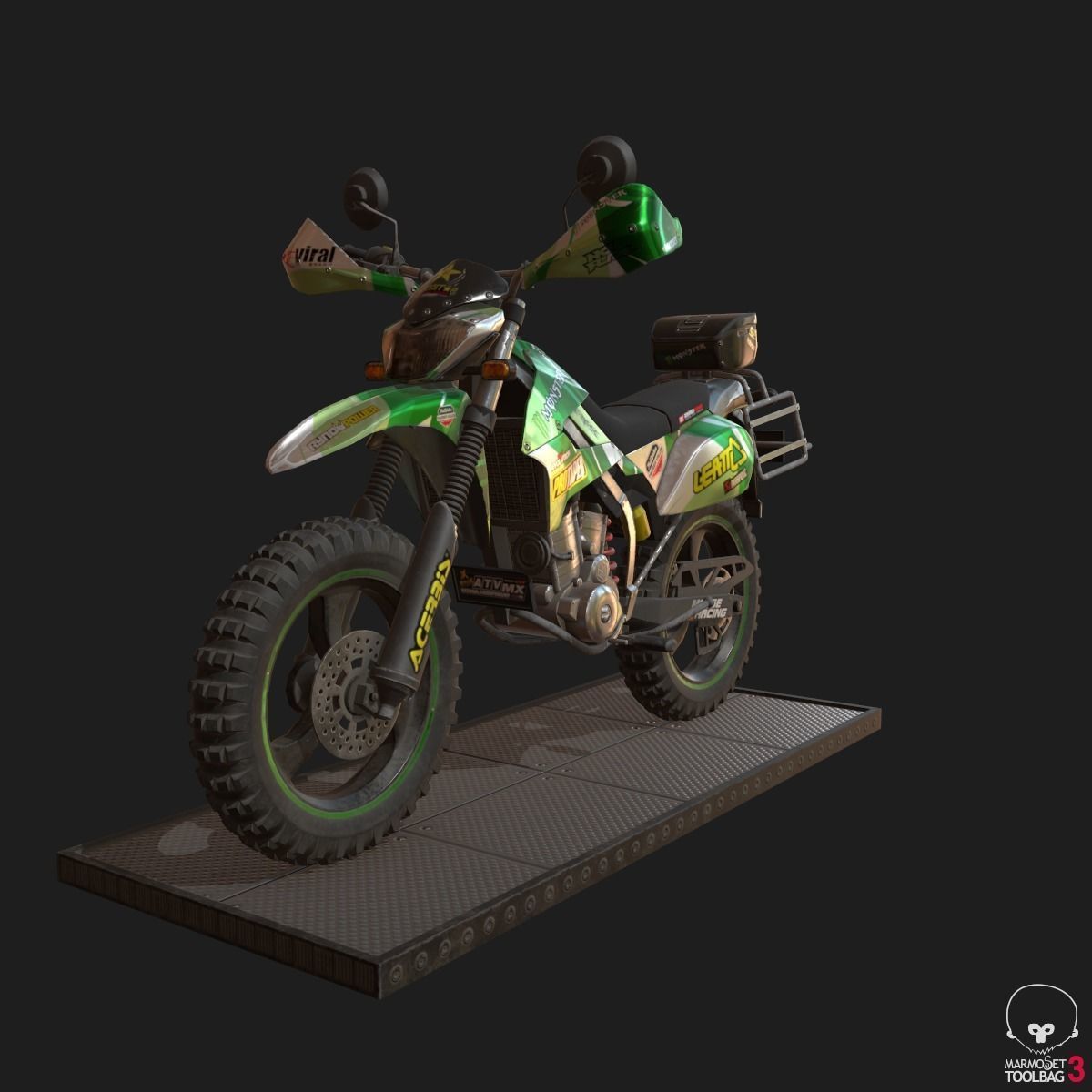 Kawasaki KLX250 Low-poly 3D model_20