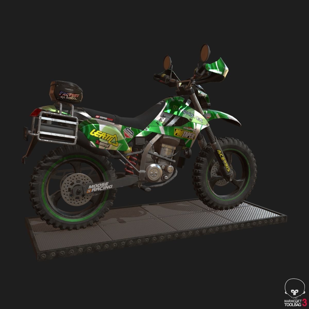 Kawasaki KLX250 Low-poly 3D model_23