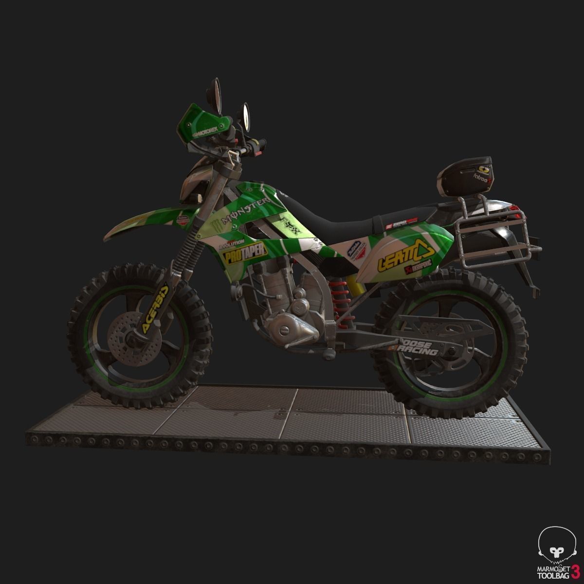 Kawasaki KLX250 Low-poly 3D model_26