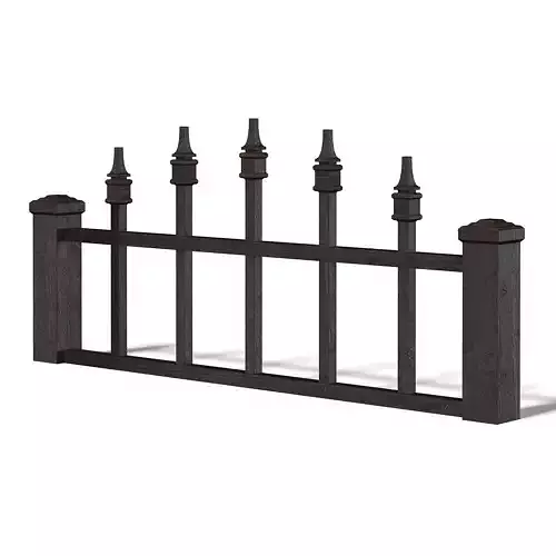 Dark Wooden Fence 3D Model
