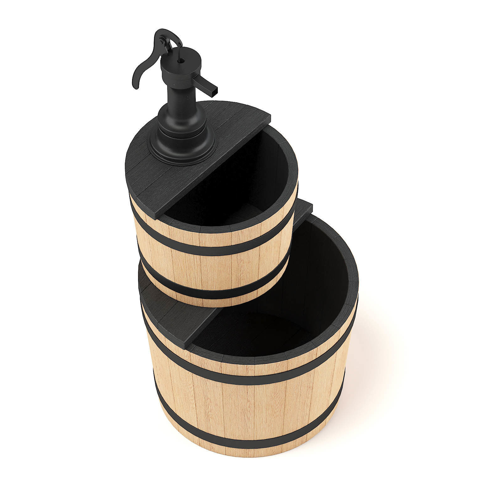 Wooden Fountain 3D Model 3D model_2