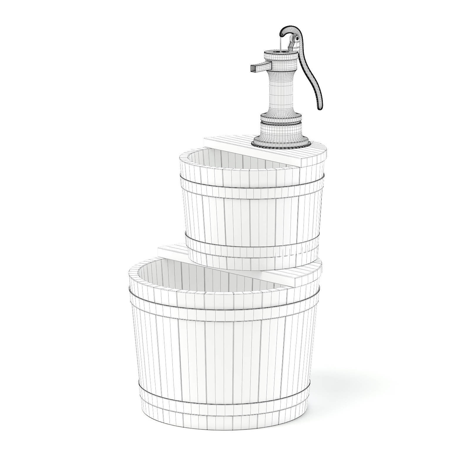 Wooden Fountain 3D Model 3D model_3