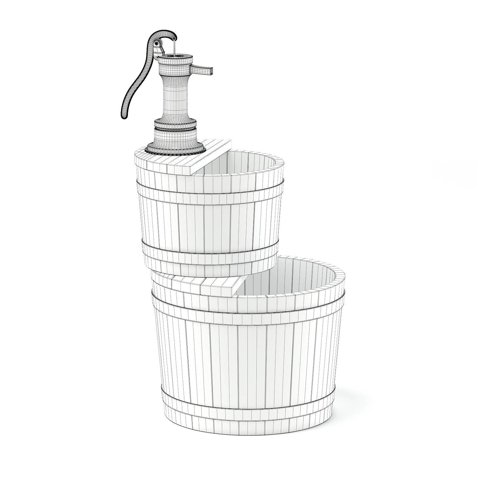 Wooden Fountain 3D Model 3D model_1