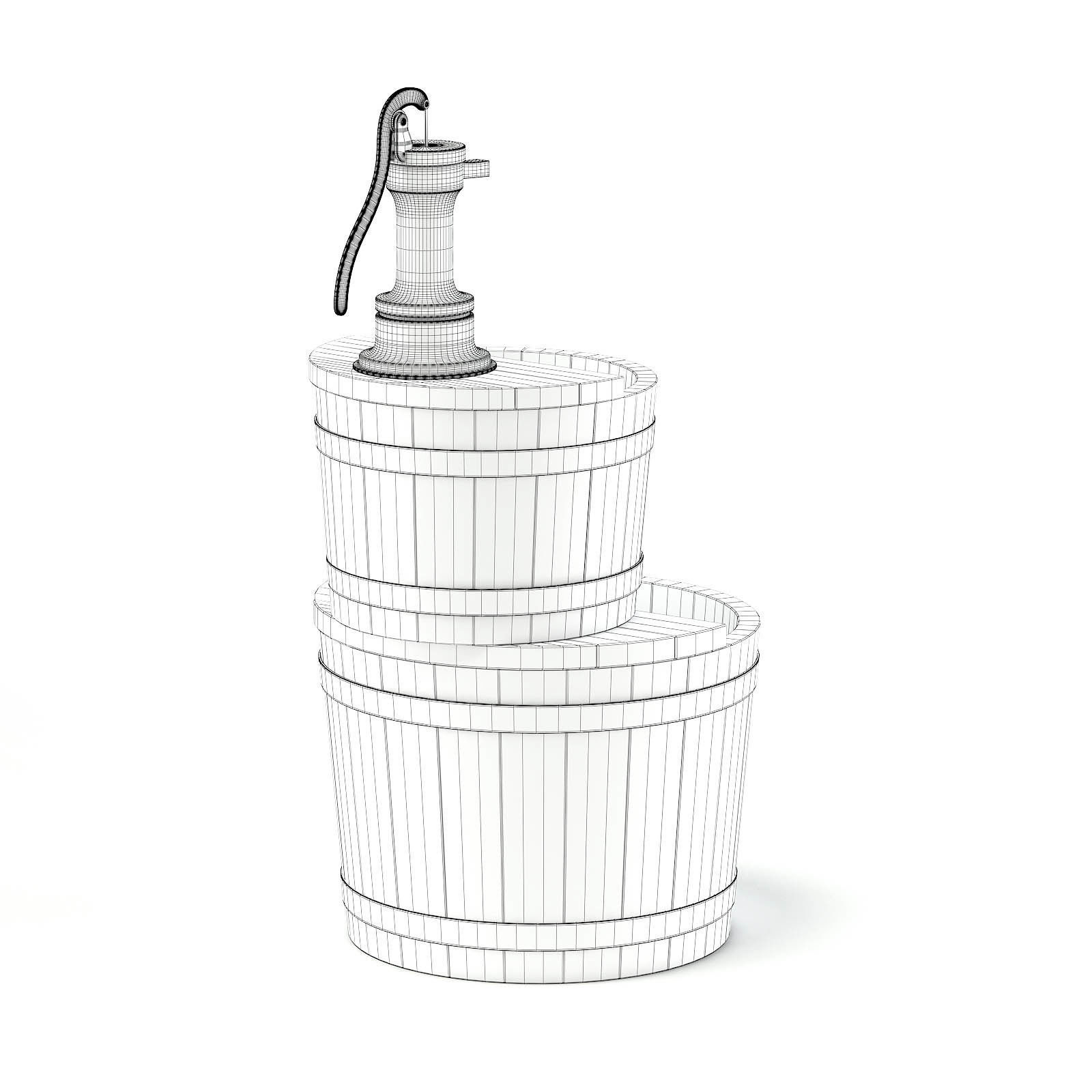 Wooden Fountain 3D Model 3D model_5