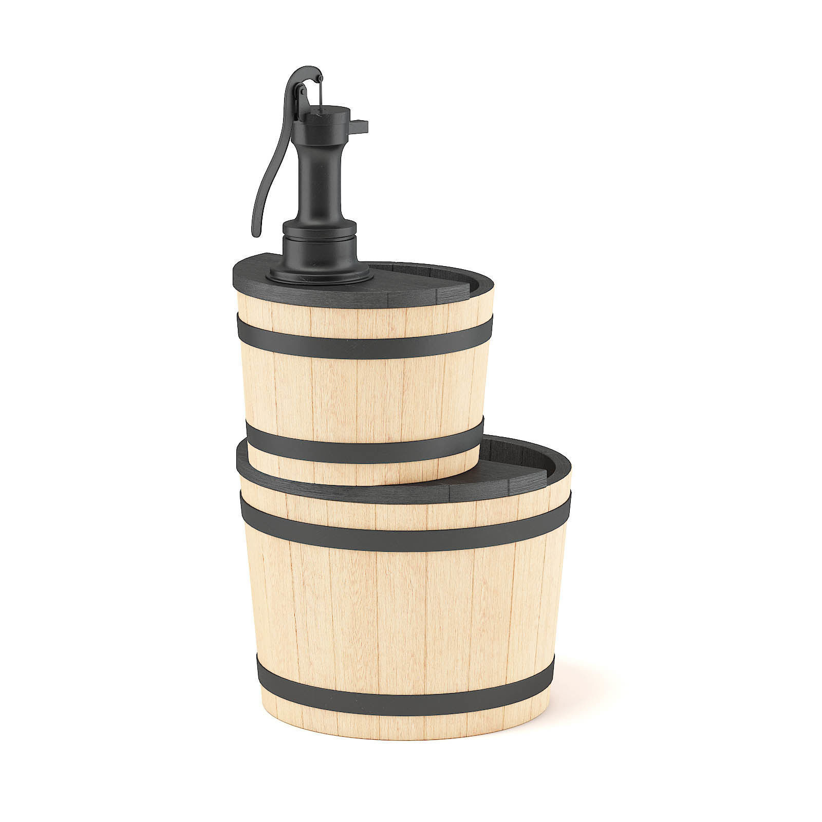 Wooden Fountain 3D Model 3D model_4