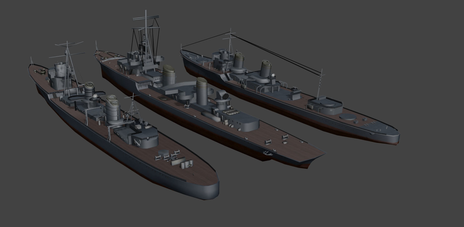 Battleship Set Vol01 LowPoly GameModel Low-poly 3D model_6