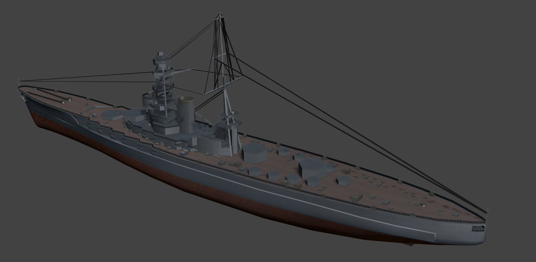 Battleship Set Vol01 LowPoly GameModel Low-poly 3D model_21