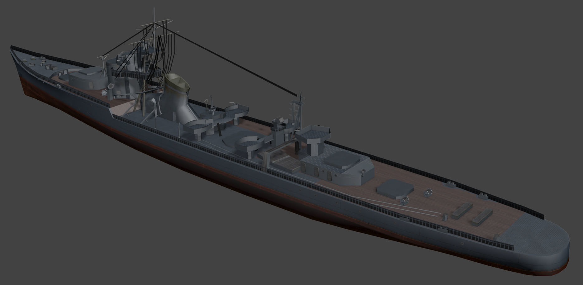 Battleship Set Vol01 LowPoly GameModel Low-poly 3D model_8