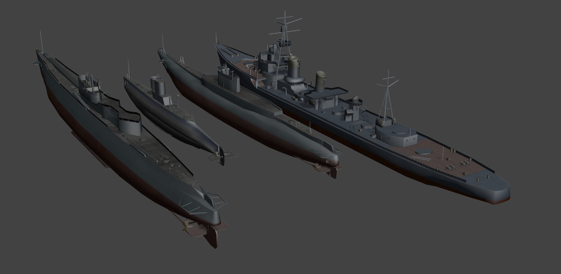 Battleship Set Vol01 LowPoly GameModel Low-poly 3D model_17