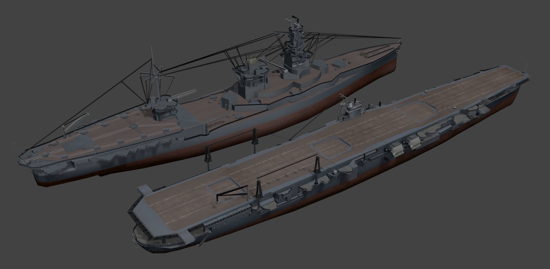 Battleship Set Vol01 LowPoly GameModel Low-poly 3D model_12