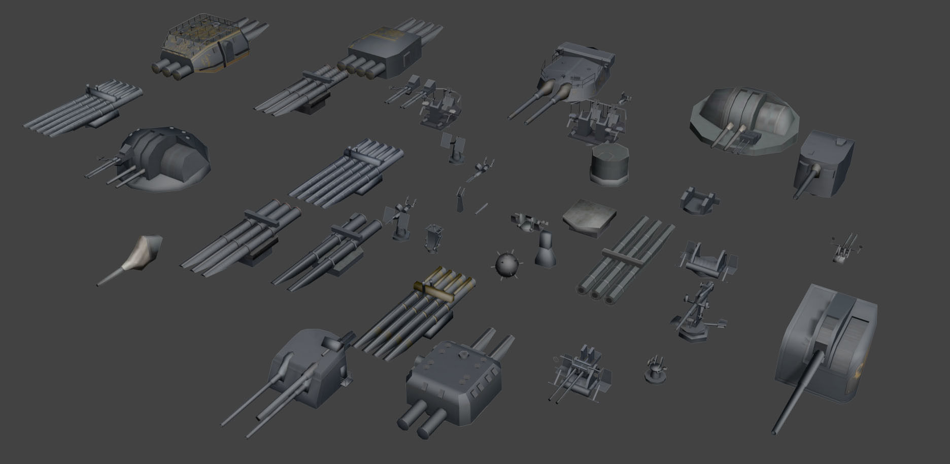 Battleship Set Vol01 LowPoly GameModel Low-poly 3D model_3
