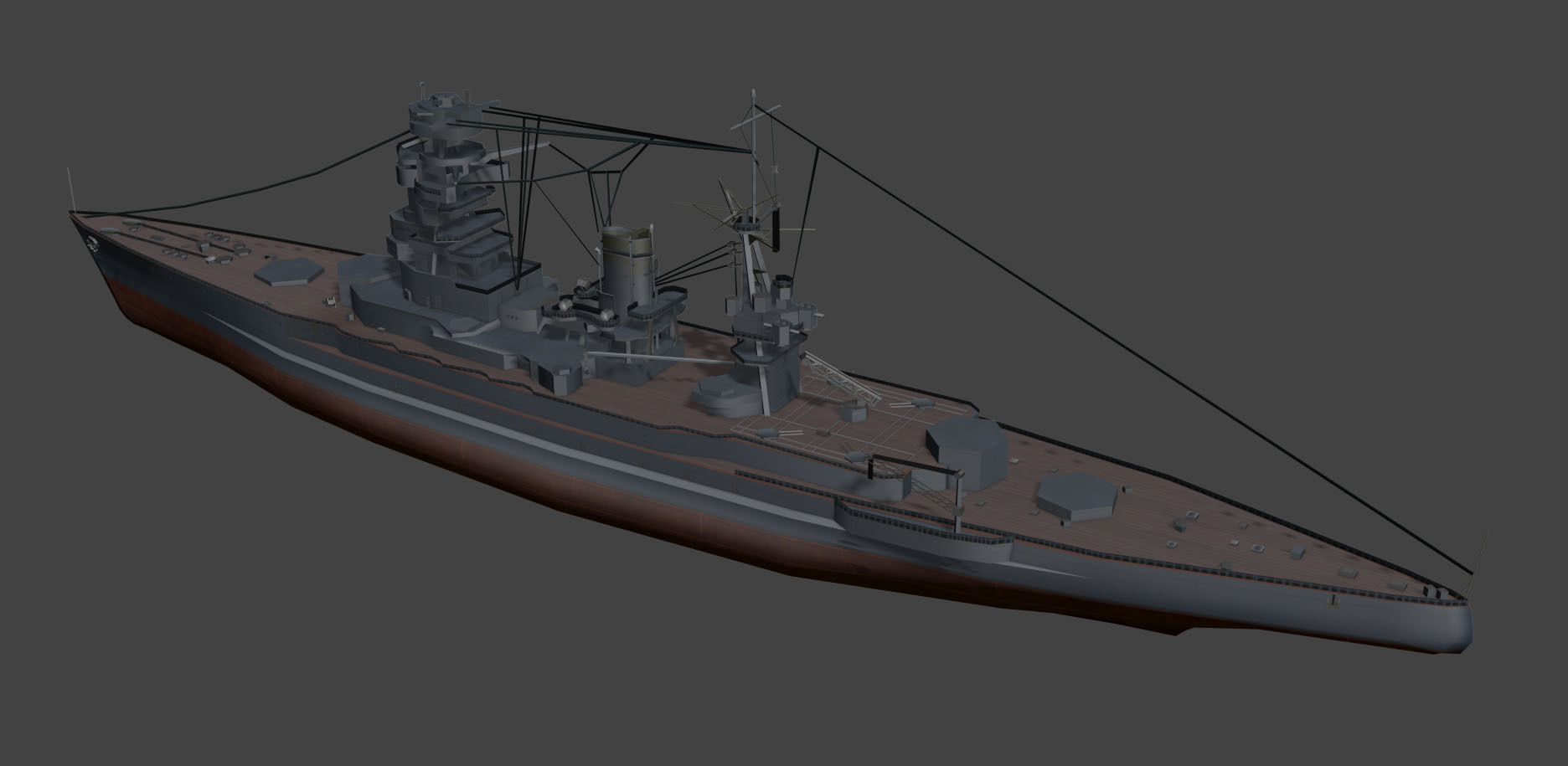 Battleship Set Vol01 LowPoly GameModel Low-poly 3D model_22