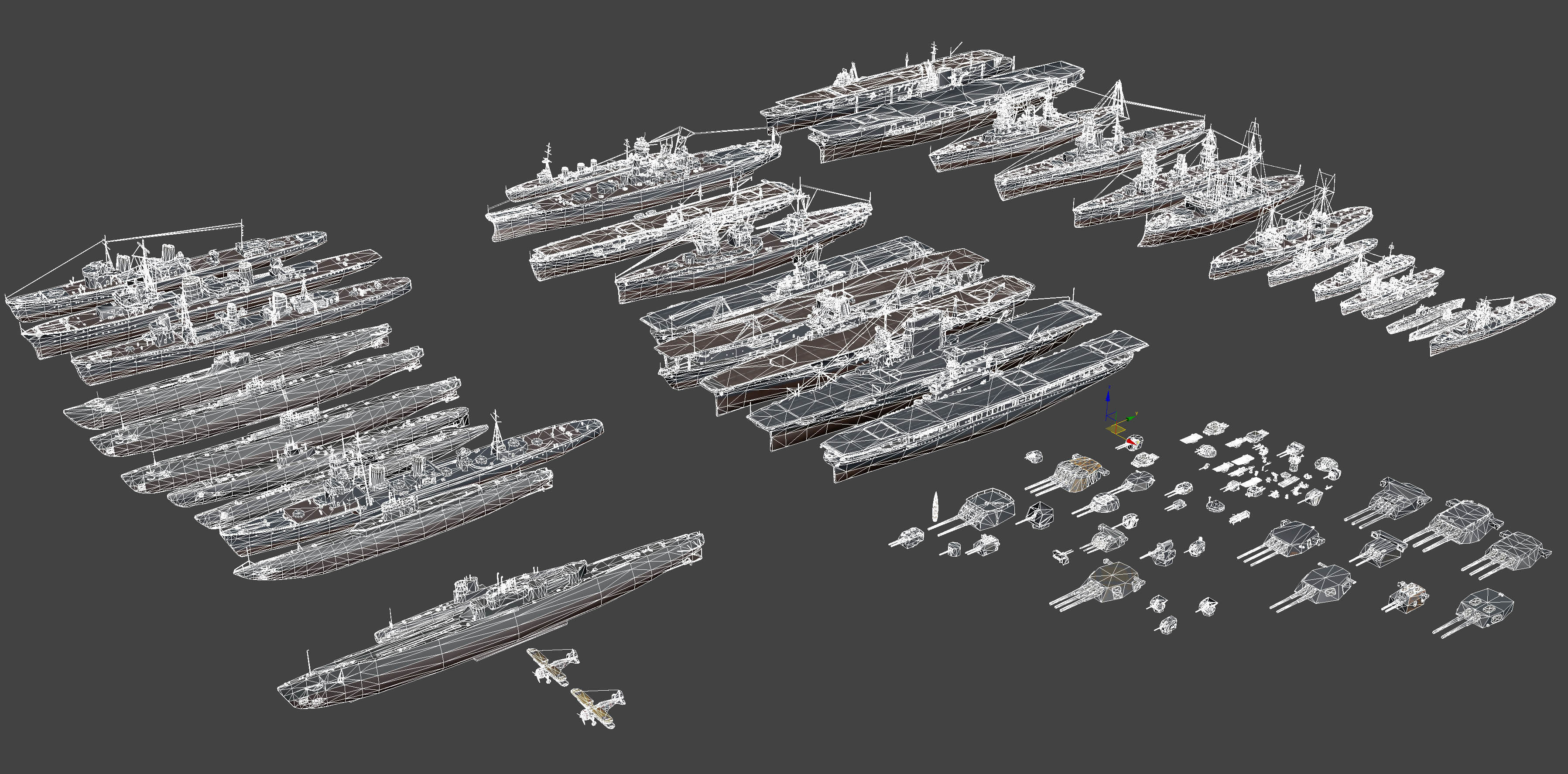 Battleship Set Vol01 LowPoly GameModel Low-poly 3D model_24