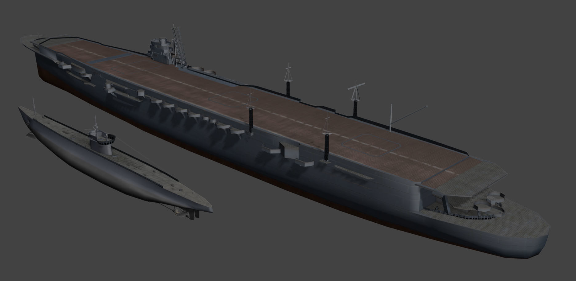 Battleship Set Vol01 LowPoly GameModel Low-poly 3D model_23