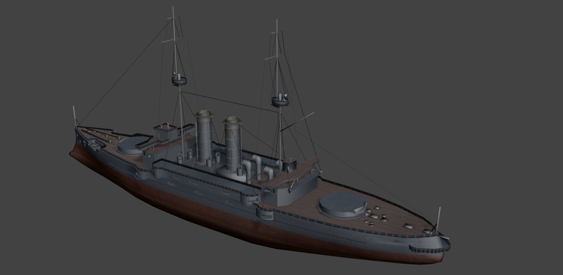 Battleship Set Vol01 LowPoly GameModel Low-poly 3D model_18