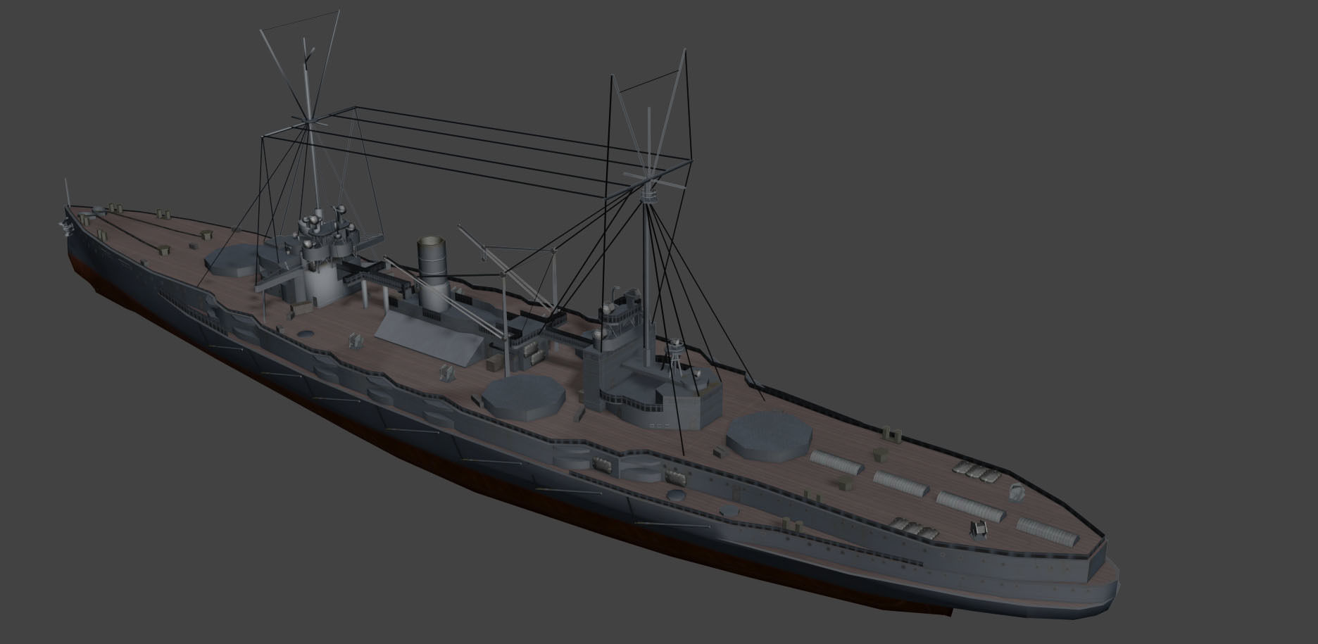 Battleship Set Vol01 LowPoly GameModel Low-poly 3D model_15