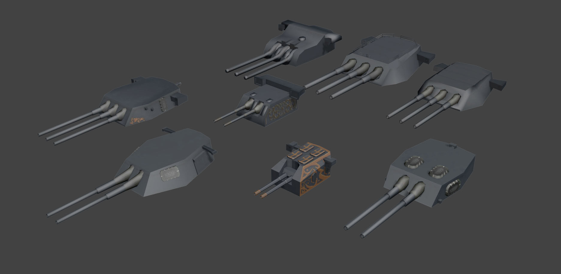 Battleship Set Vol01 LowPoly GameModel Low-poly 3D model_5