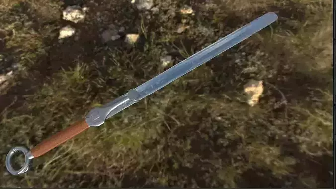 Bastard Sword Free low-poly 3D model
