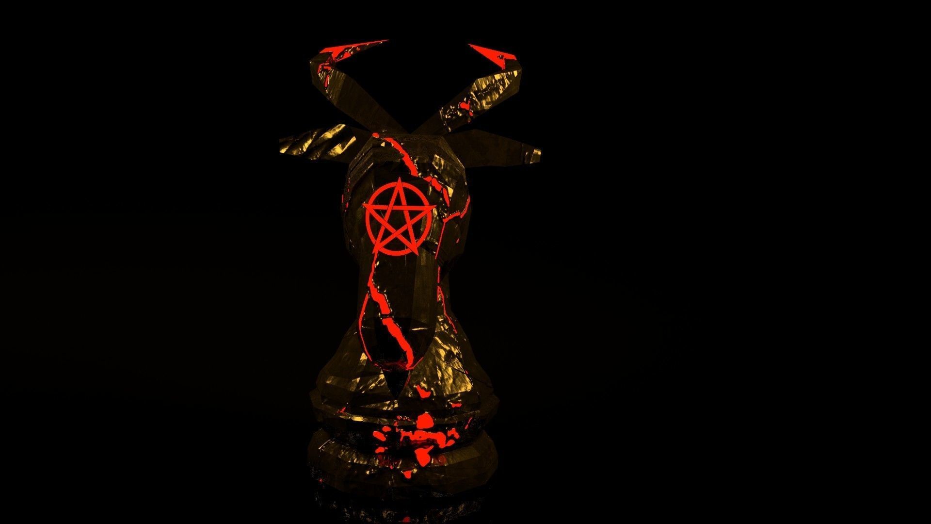 Demonic Knight Chess Piece 3D model_1