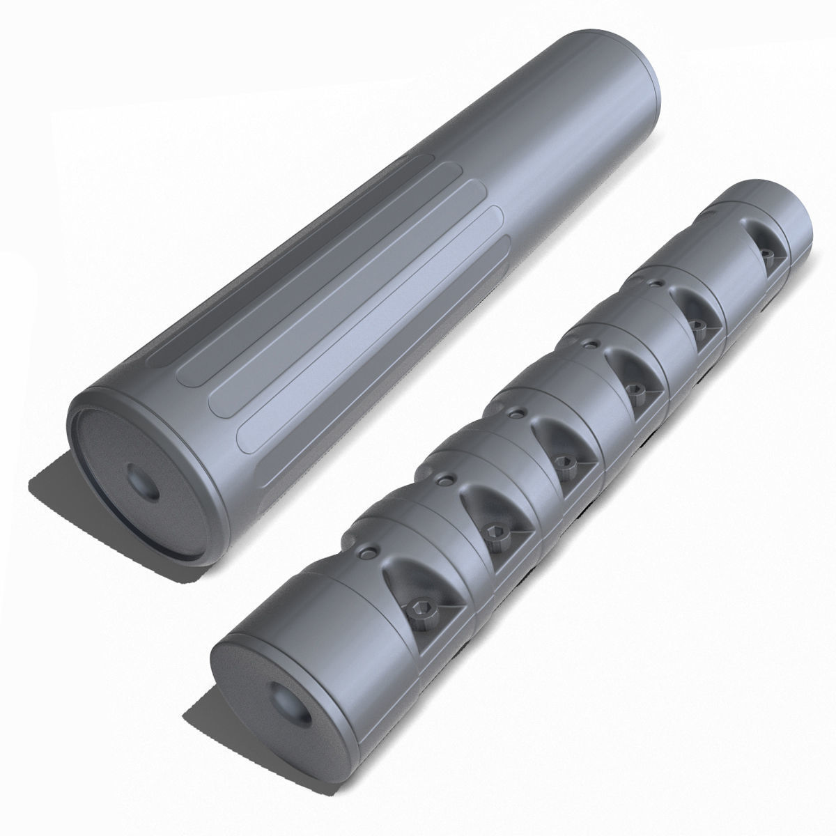 Suppressor Set-01 Low-poly 3D model_10