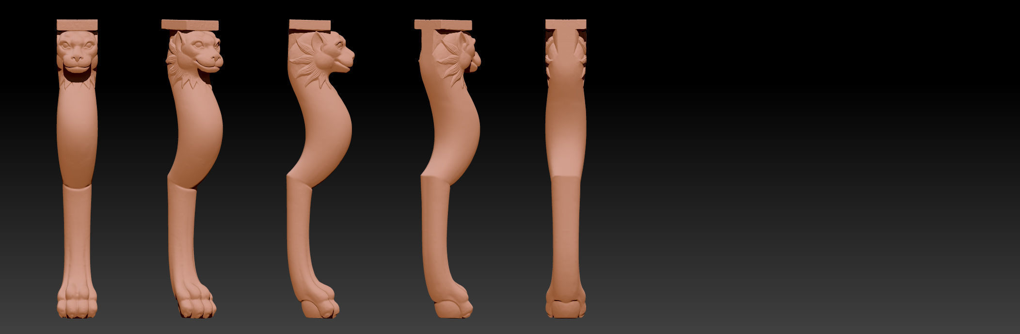 Carved Chair Table Baroque 3D model 3D print model_16