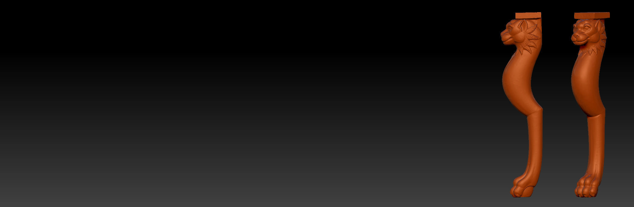 Carved Chair Table Baroque 3D model 3D print model_4