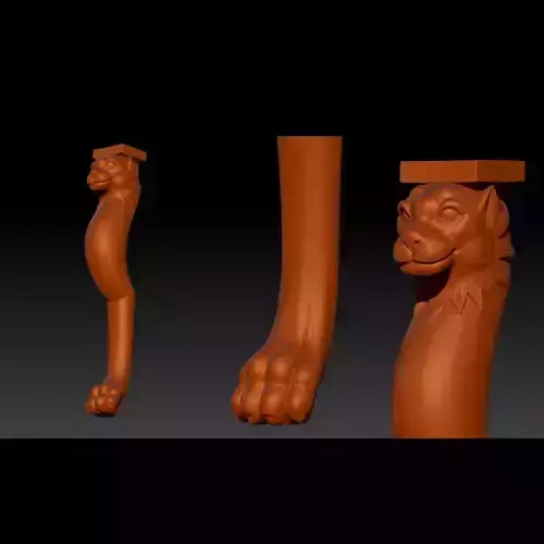 Carved Chair Table  Baroque  3D model 3D print model