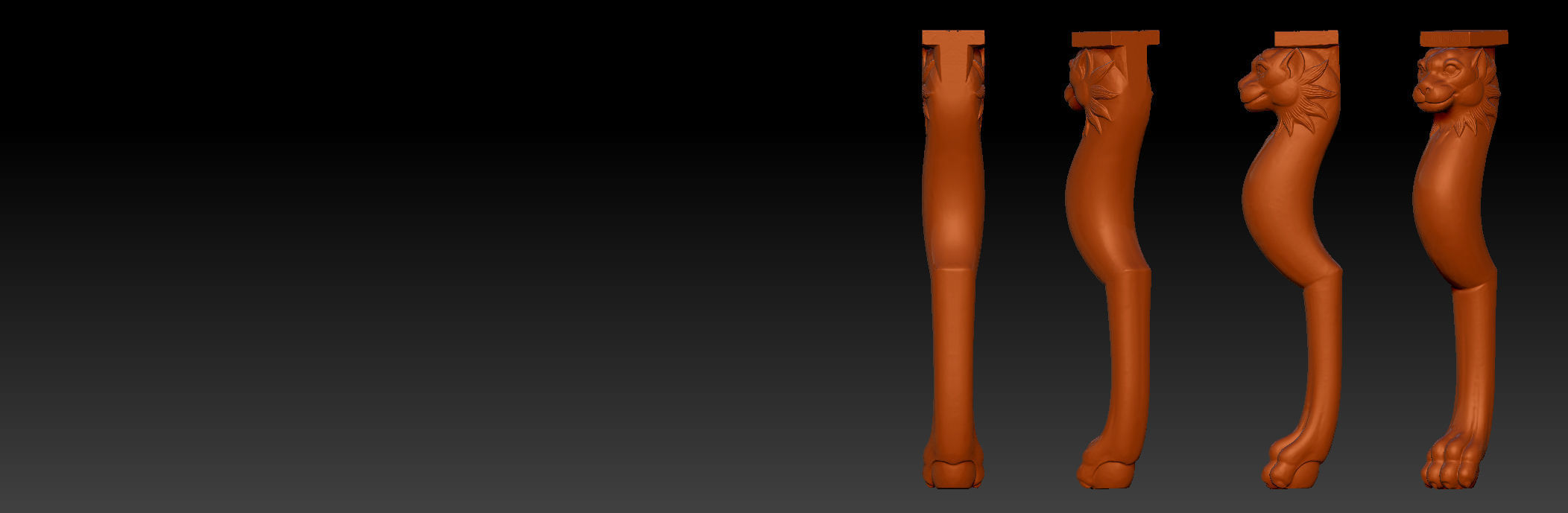 Carved Chair Table Baroque 3D model 3D print model_6