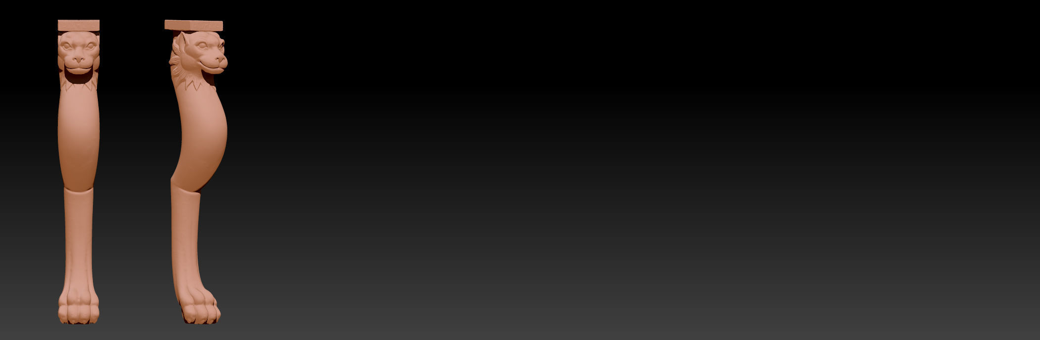 Carved Chair Table Baroque 3D model 3D print model_13