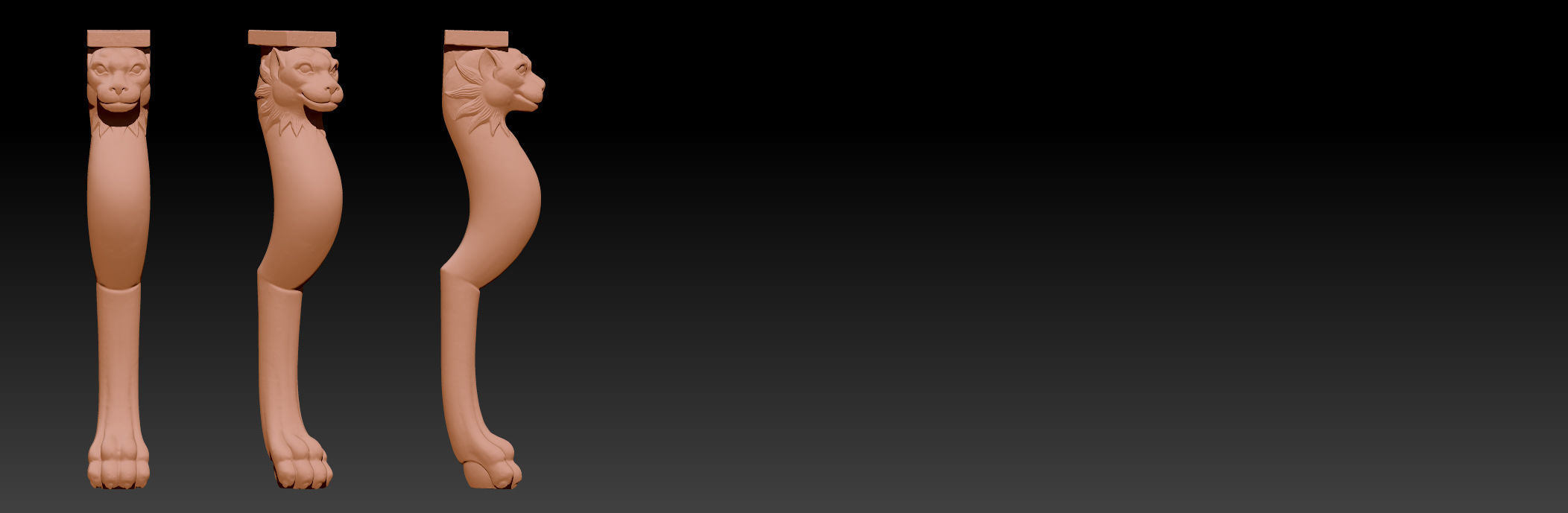 Carved Chair Table Baroque 3D model 3D print model_14