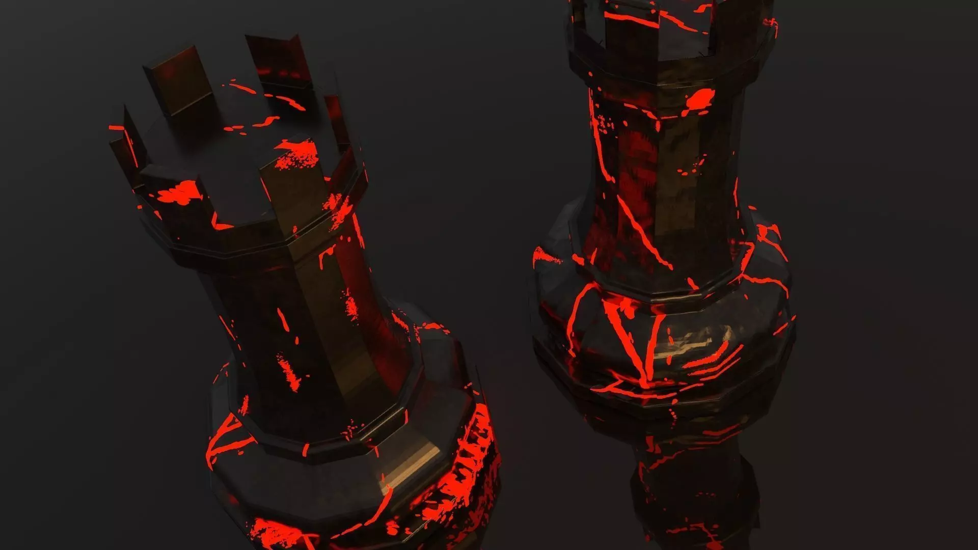 Demonic Rooks Chess Piece 3D model_0