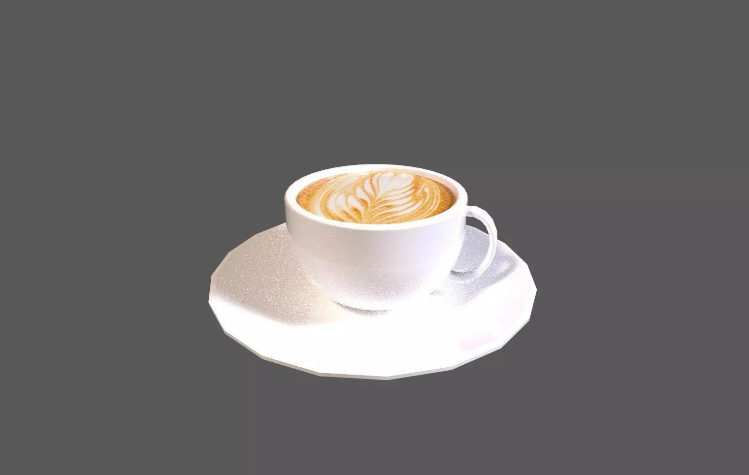 Cup saucer Free low-poly 3D model_0