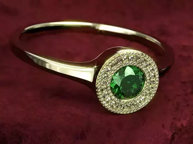Emerald Ring on Red Velvet Scene PBR
