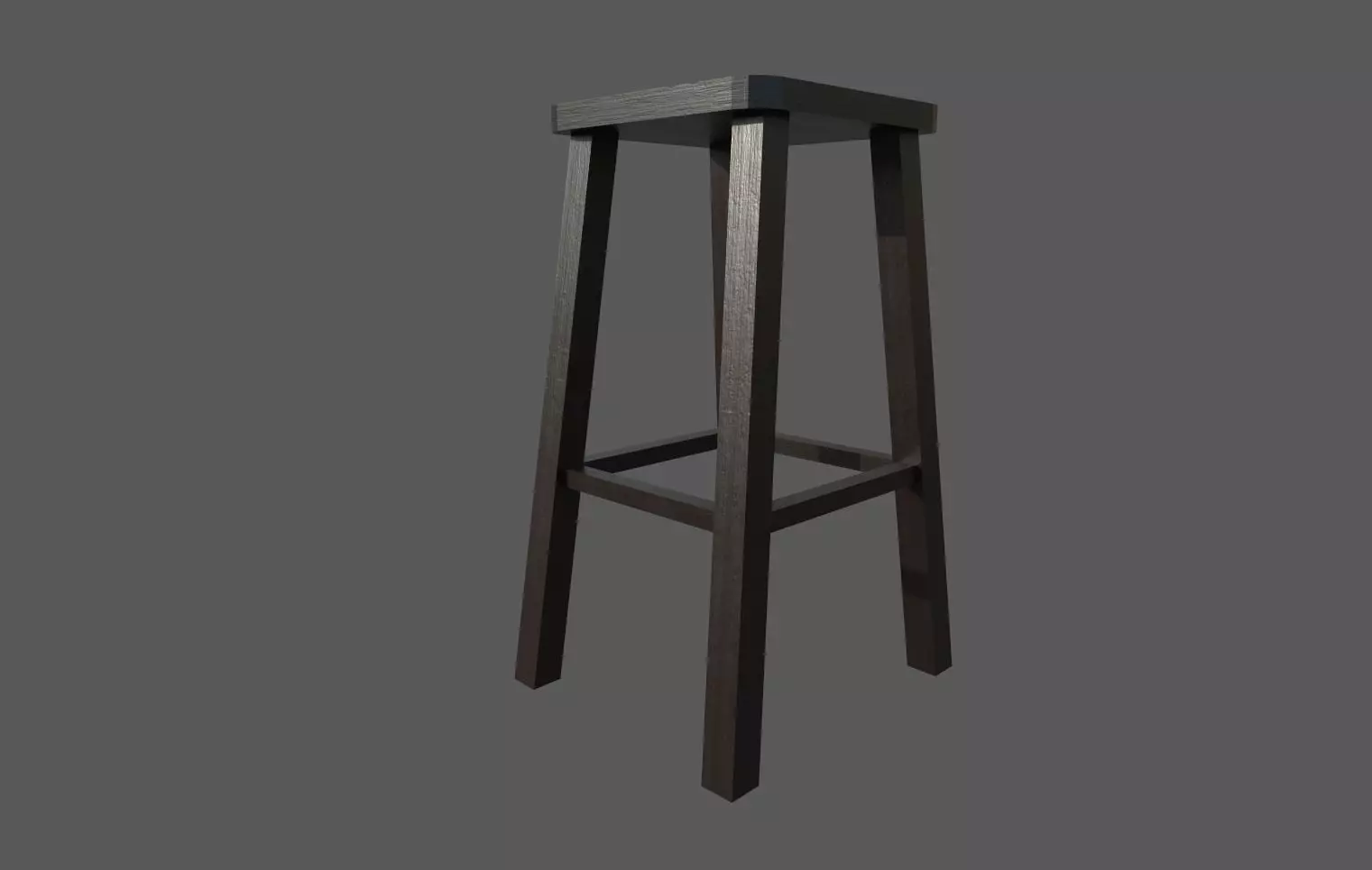 Stool Low-poly 3D model_0