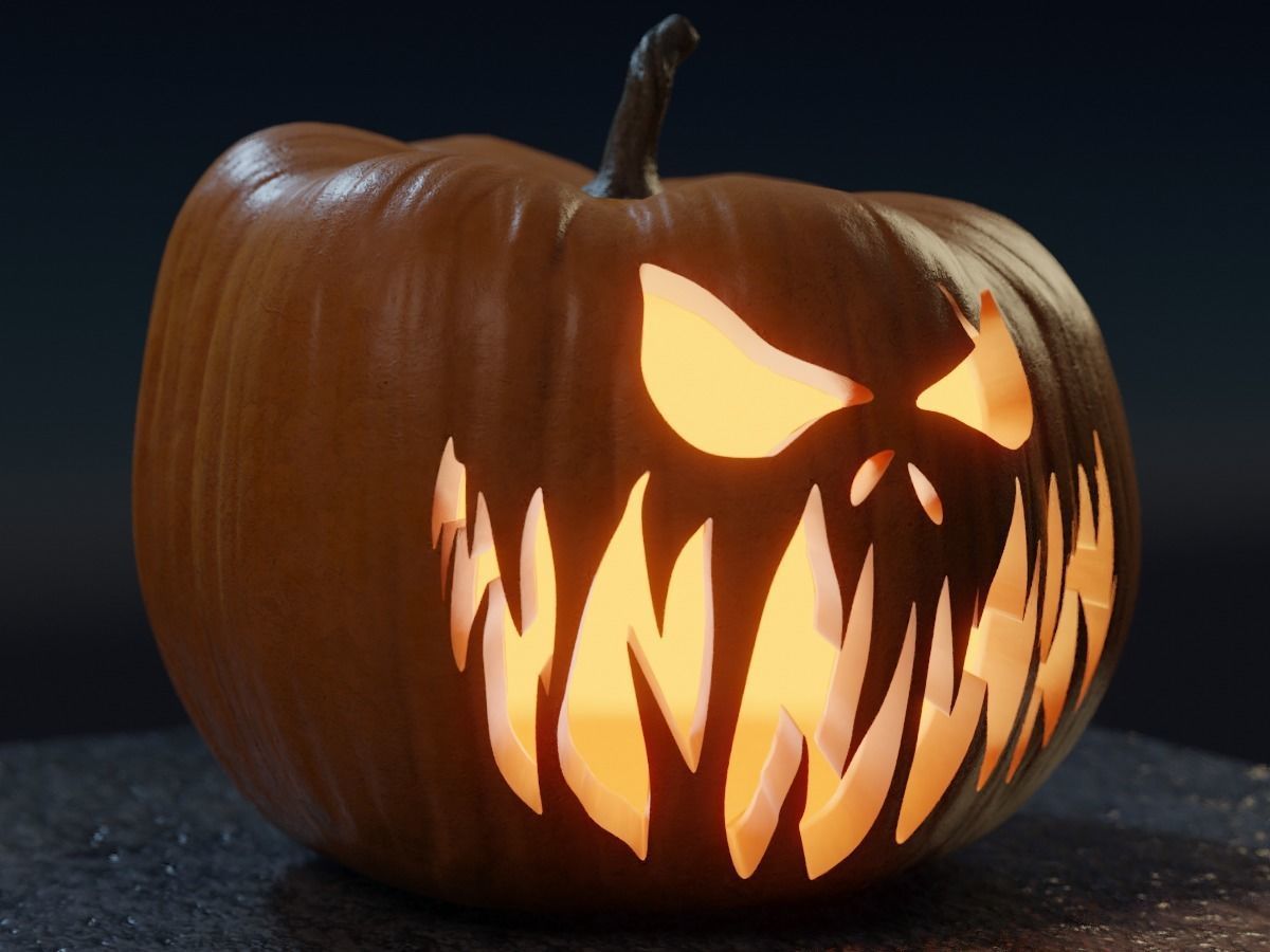 Halloween Pumpkin - Jack-o-lantern 2 3D model_10