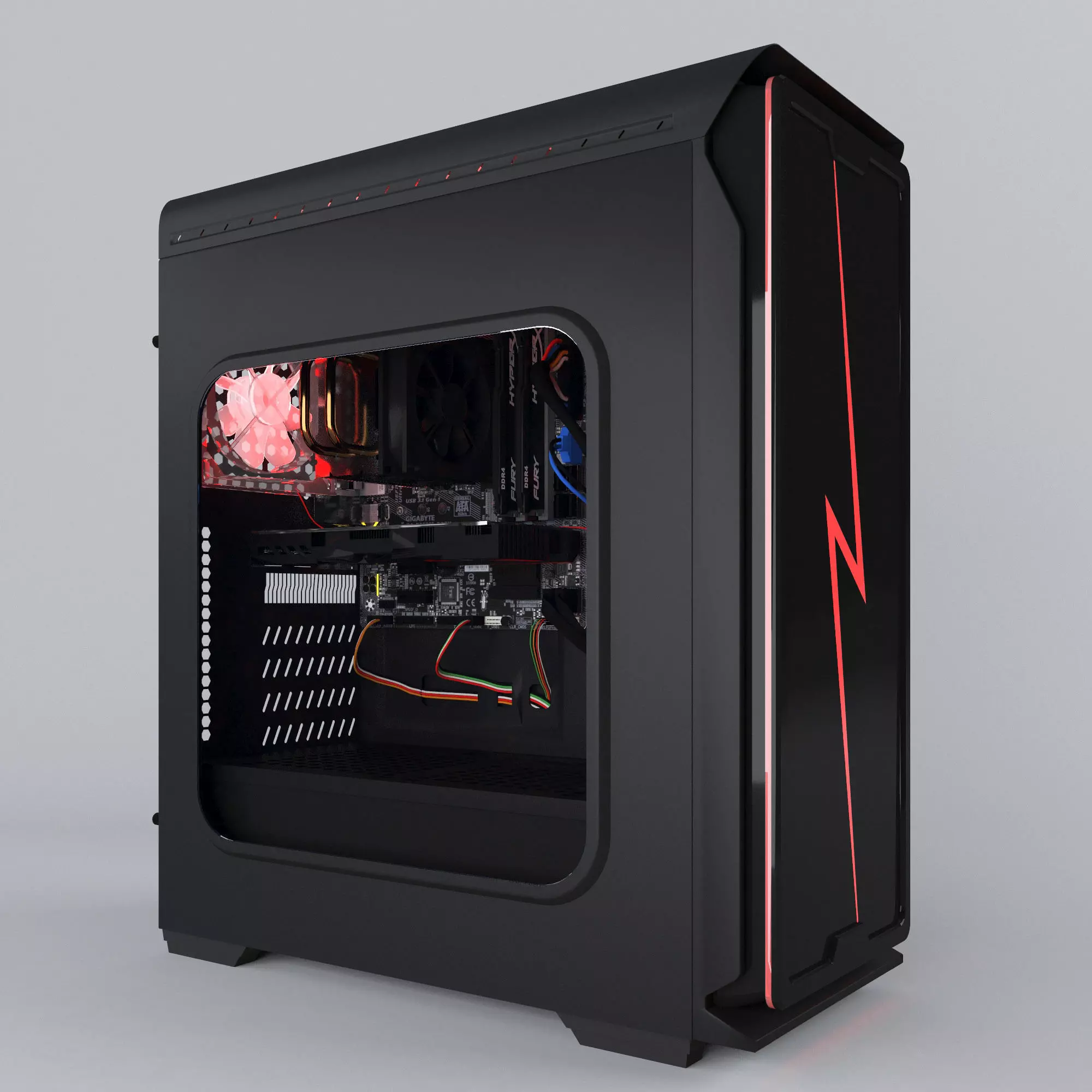 Aerocool Computer Case 3D model_0