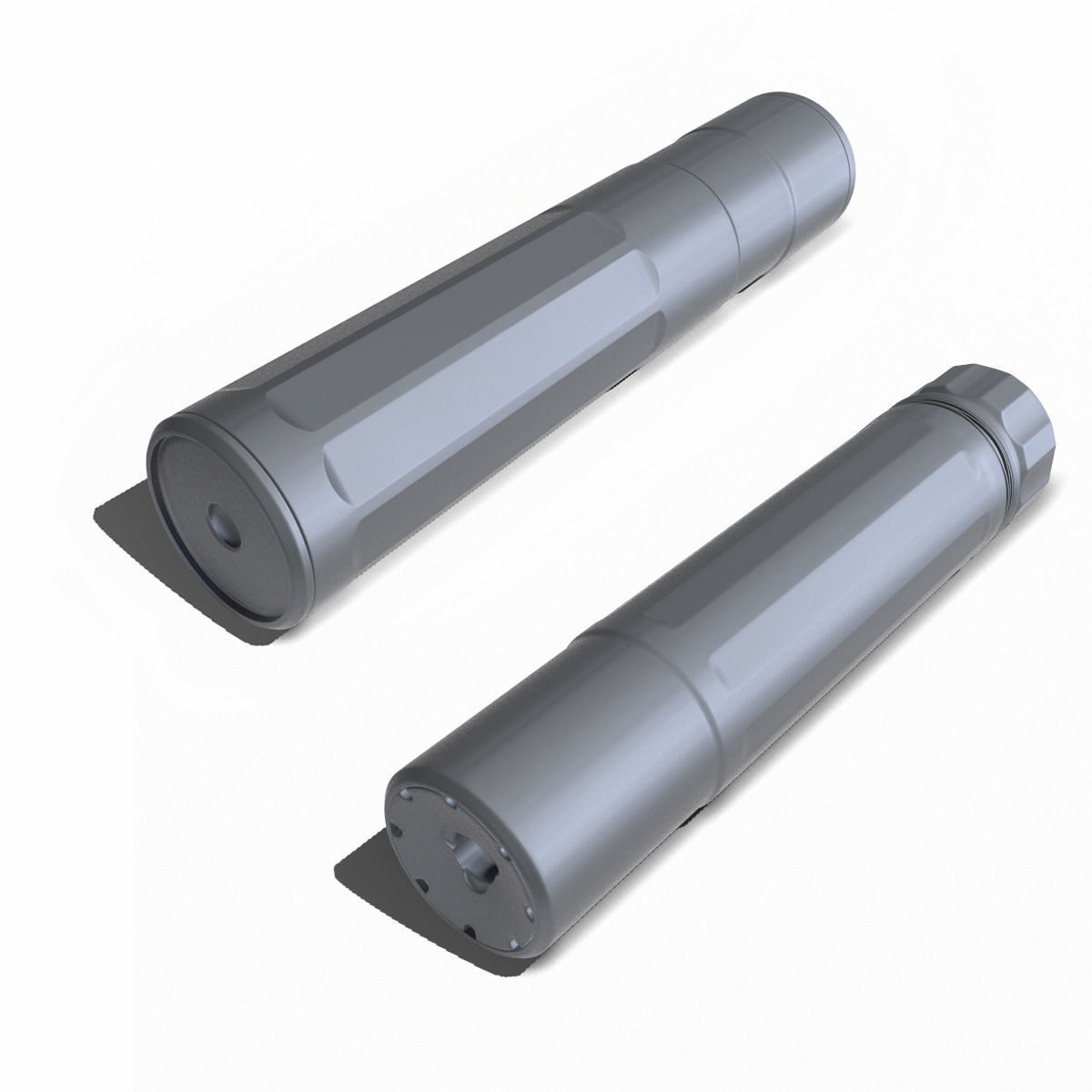 Suppressor Set-02 Low-poly 3D model_10