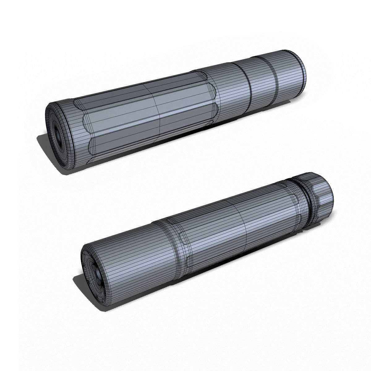 Suppressor Set-02 Low-poly 3D model_12