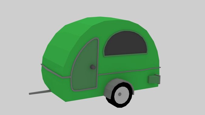 teardrop trailer Low-poly 3D model