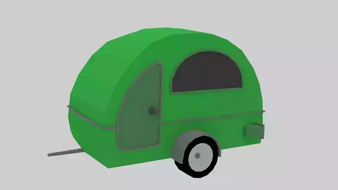 teardrop trailer Low-poly 3D model